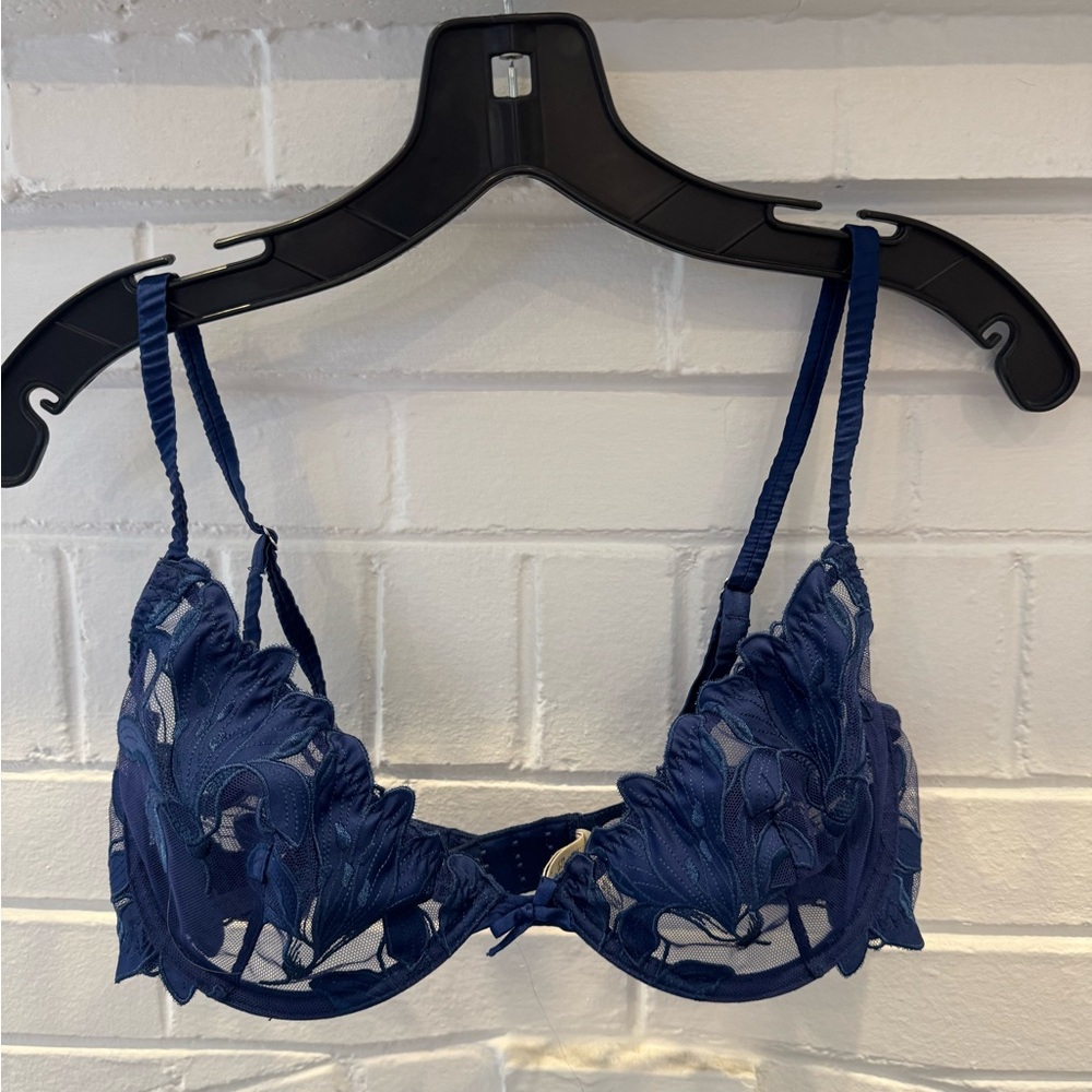 Fleur du Mal Blue Lace Bra